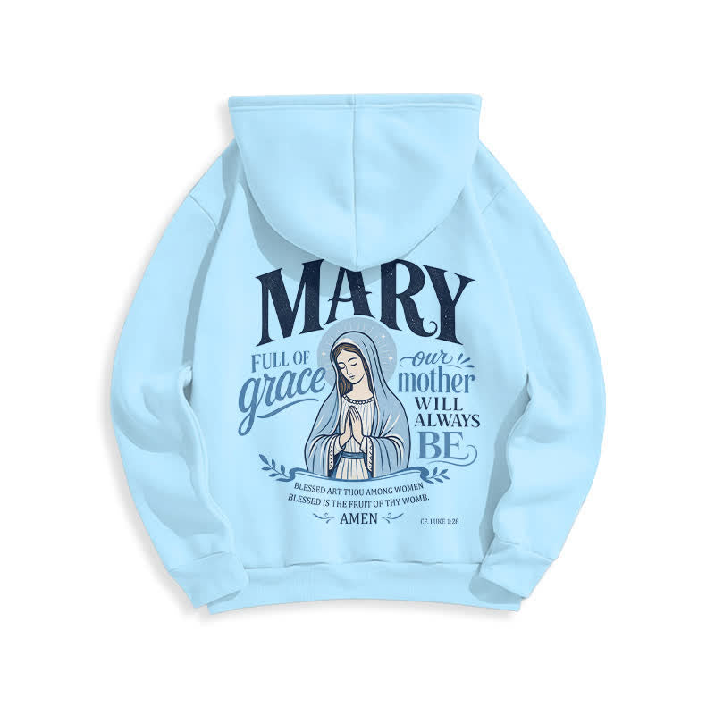 Christianartworkshop Mary Full Of Grace Weißer Streetwear Fleecegefütterter Hoodie - image 22