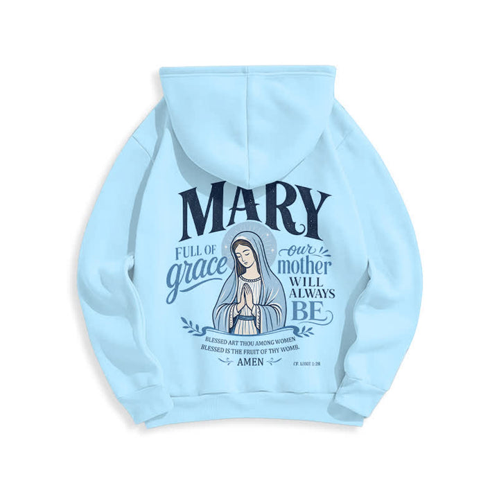 Christianartworkshop Mary Full Of Grace Weißer Streetwear Fleecegefütterter Hoodie - image 22