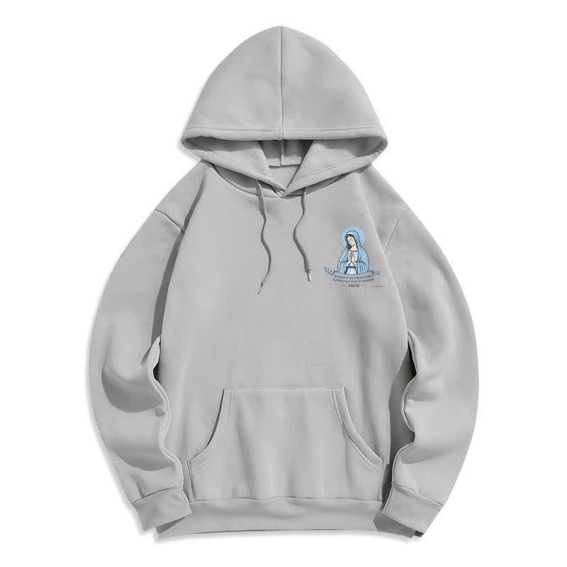 Christianartworkshop Mary Full Of Grace Weißer Streetwear Fleecegefütterter Hoodie - image 13