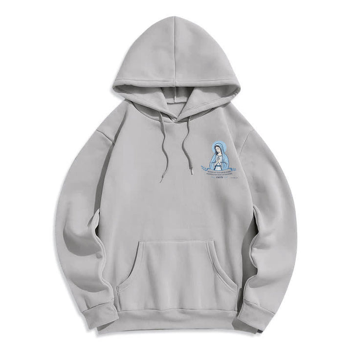 Christianartworkshop Mary Full Of Grace Weißer Streetwear Fleecegefütterter Hoodie - image 13