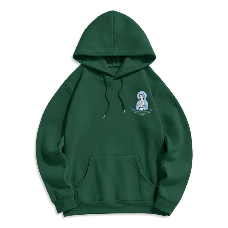Christianartworkshop Mary Full Of Grace Weißer Streetwear Fleecegefütterter Hoodie - image 11
