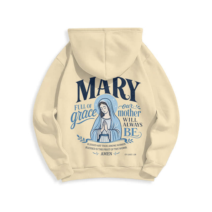 Christianartworkshop Mary Full Of Grace Weißer Streetwear Fleecegefütterter Hoodie - image 19