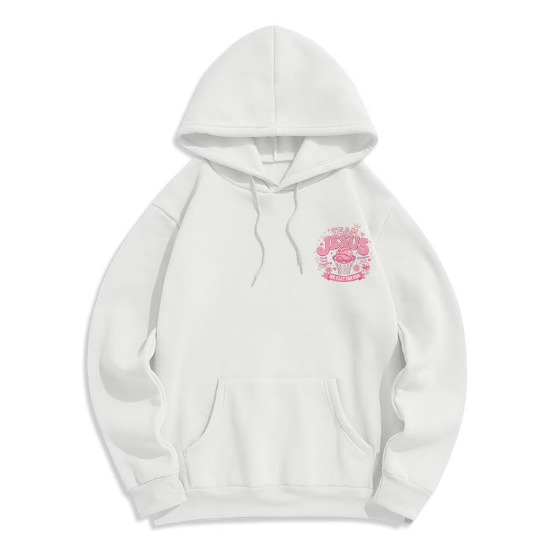 Christianartworkshop Team Jesus Basketball Streetwear Fleecegefütterter dunkelgrüner Hoodie - image 5