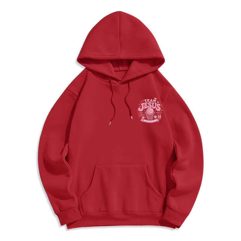 Christianartworkshop Team Jesus Basketball Streetwear Fleecegefütterter dunkelgrüner Hoodie - image 11