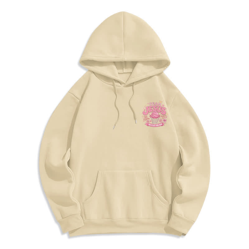 Christianartworkshop Team Jesus Basketball Streetwear Fleecegefütterter dunkelgrüner Hoodie - image 8