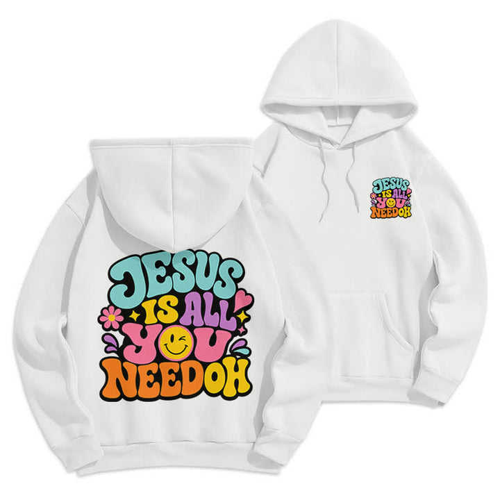 Christianartworkshop Jesus Is All You Need Graffiti Fleecegefütterter Hoodie - Weiß - 2XL - image 0
