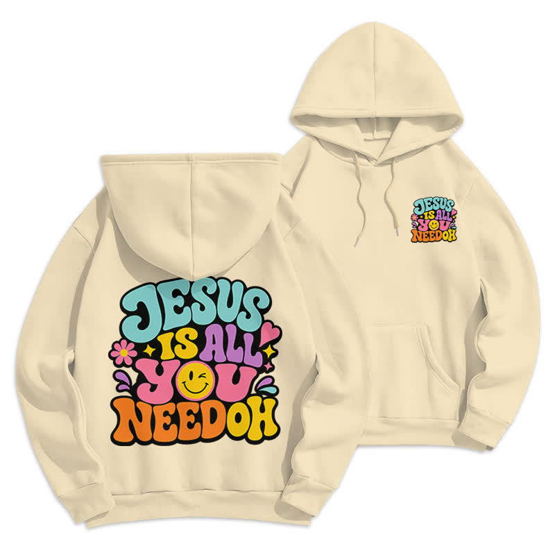Christianartworkshop Jesus Is All You Need Graffiti Fleecegefütterter Hoodie - Beige - 2XL - image 18