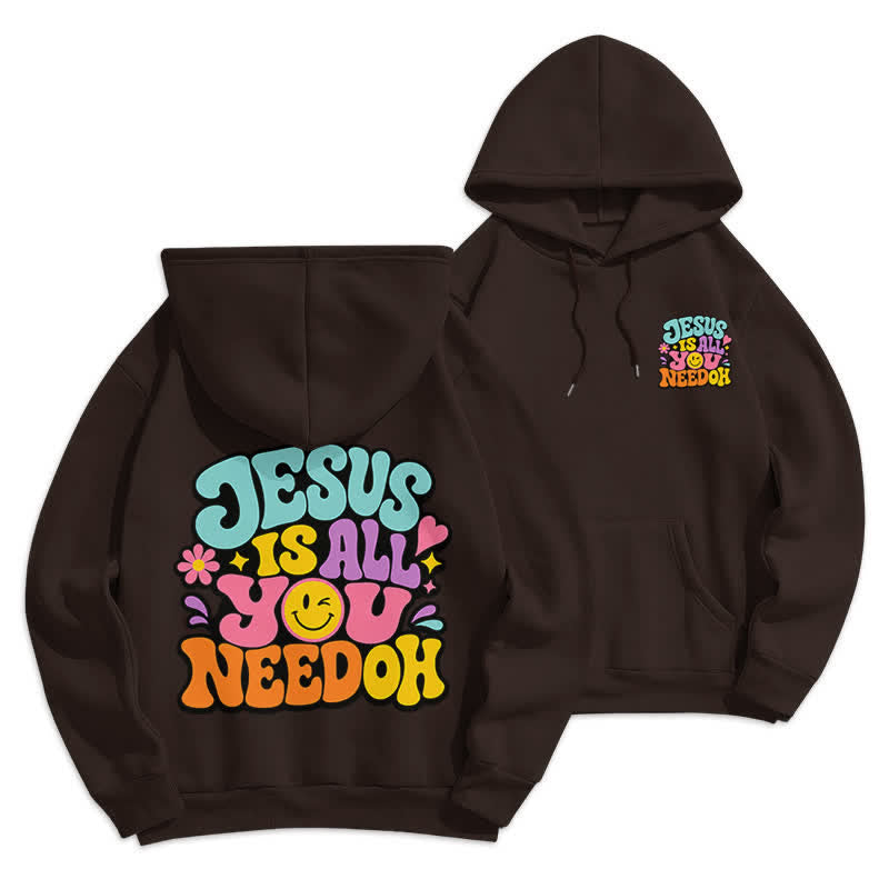 Christianartworkshop Jesus Is All You Need Graffiti Fleecegefütterter Hoodie - Braun - 2XL - image 9