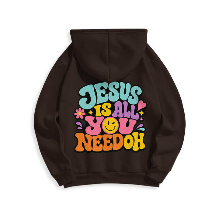 Christianartworkshop Jesus Is All You Need Graffiti Fleecegefütterter Hoodie - Schwarz - 2XL - image 10