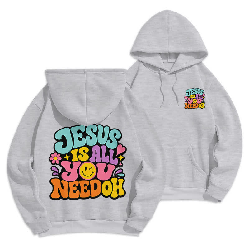 Christianartworkshop Jesus Is All You Need Graffiti Fleecegefütterter Hoodie - Grau - 2XL - image 12