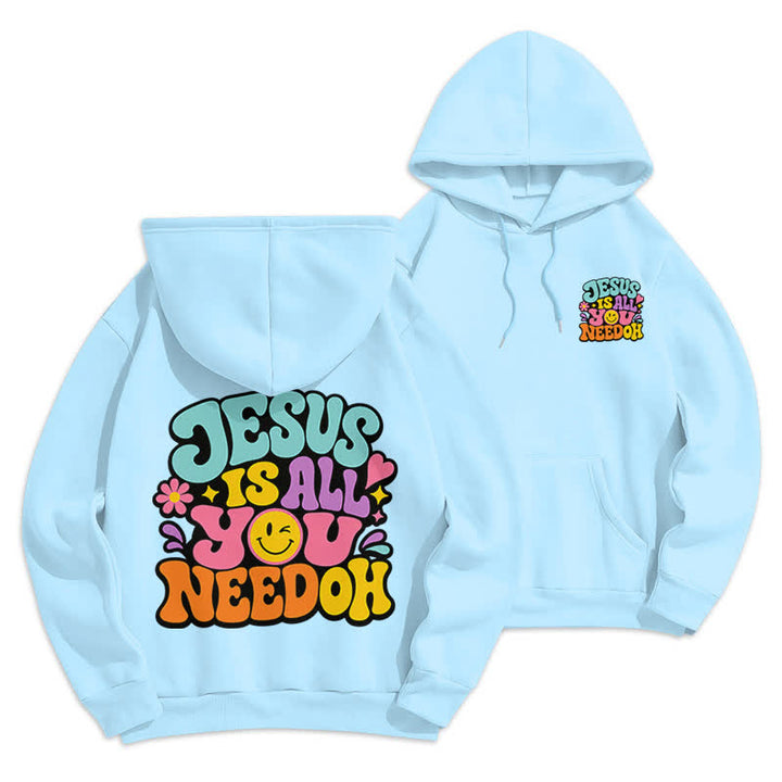 Christianartworkshop Jesus Is All You Need Graffiti Fleecegefütterter Hoodie - Blau - 2XL - image 3