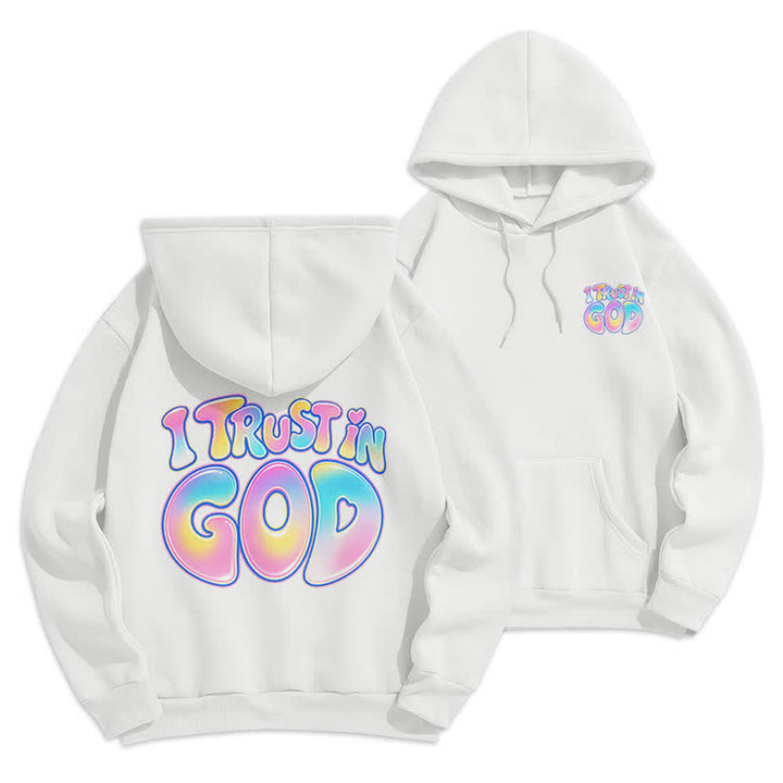 Christianartworkshop Vertraue auf Gott – Übergroßer weißer Hoodie mit Pastell-Graffiti-Motiv - Weiß - 2XL - image 0