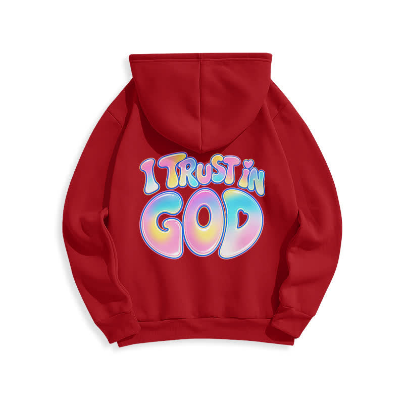 Christianartworkshop Vertraue auf Gott – Übergroßer weißer Hoodie mit Pastell-Graffiti-Motiv - image 10