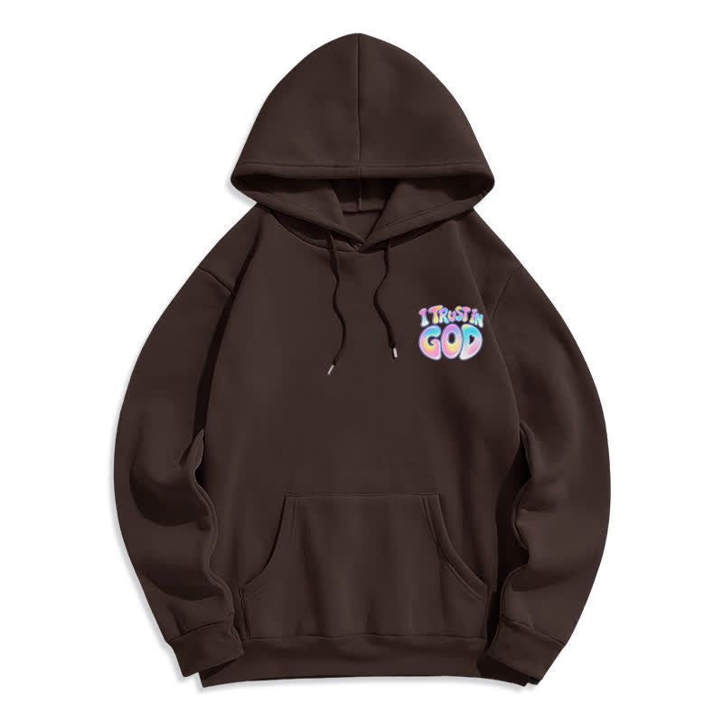 Christianartworkshop Vertraue auf Gott – Übergroßer weißer Hoodie mit Pastell-Graffiti-Motiv - Braun - 2XL - image 20