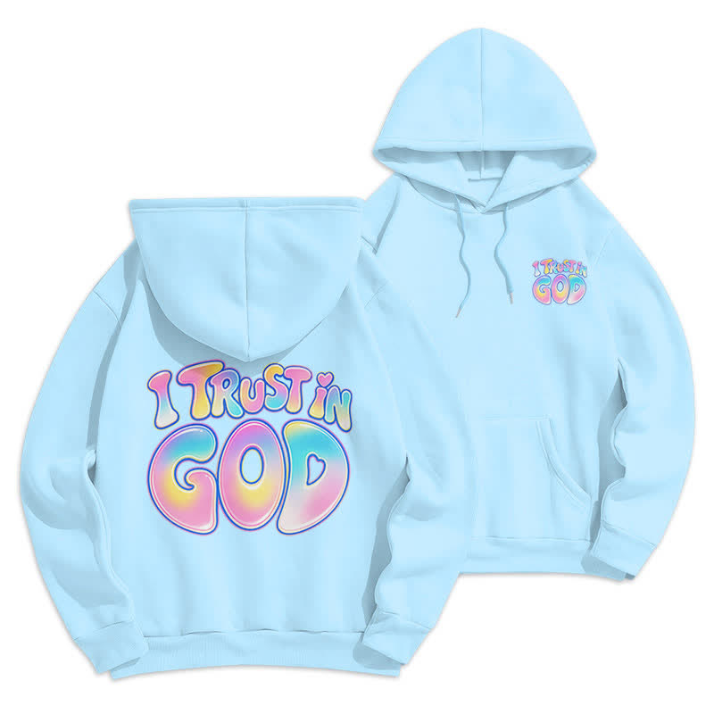 Christianartworkshop Vertraue auf Gott – Übergroßer weißer Hoodie mit Pastell-Graffiti-Motiv - Blau - 2XL - image 12