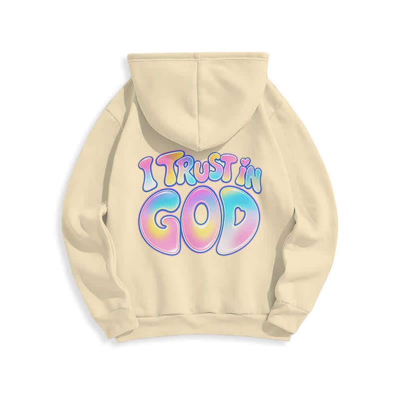 Christianartworkshop Vertraue auf Gott – Übergroßer weißer Hoodie mit Pastell-Graffiti-Motiv - image 23