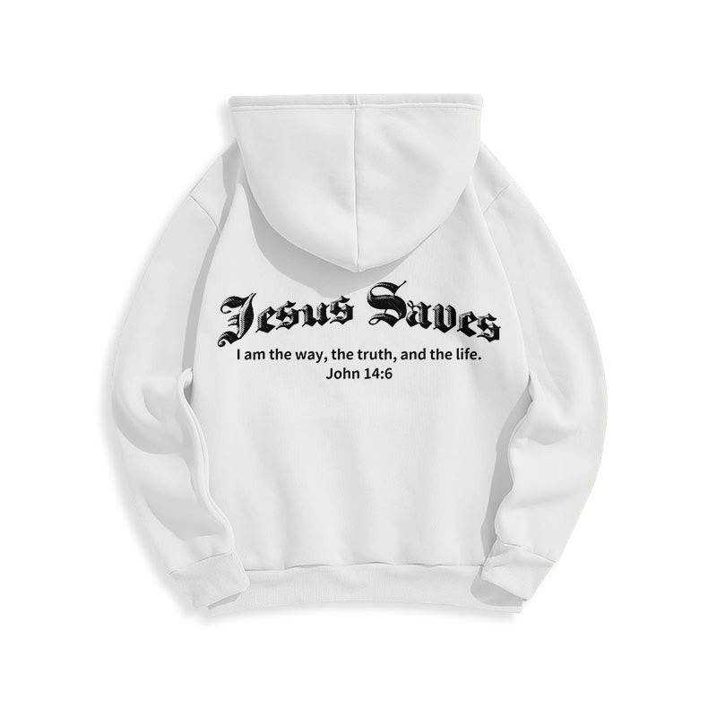 Christianartworkshop Jesus rettet Johannes 14:6 Glaubens-Fleece-gefütterter Polyester-Hoodie - image 4