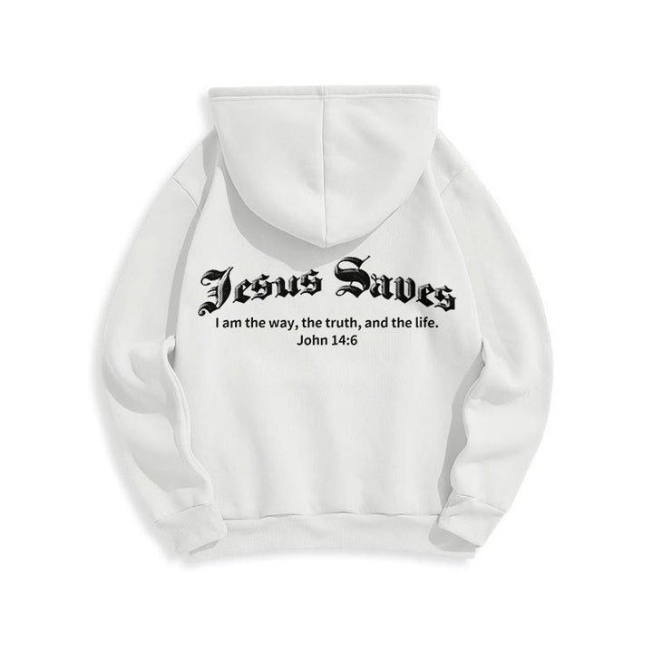 Christianartworkshop Jesus rettet Johannes 14:6 Glaubens-Fleece-gefütterter Polyester-Hoodie - image 4