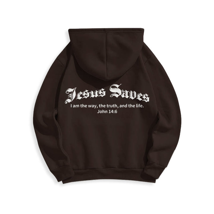 Christianartworkshop Jesus rettet Johannes 14:6 Glaubens-Fleece-gefütterter Polyester-Hoodie - image 7