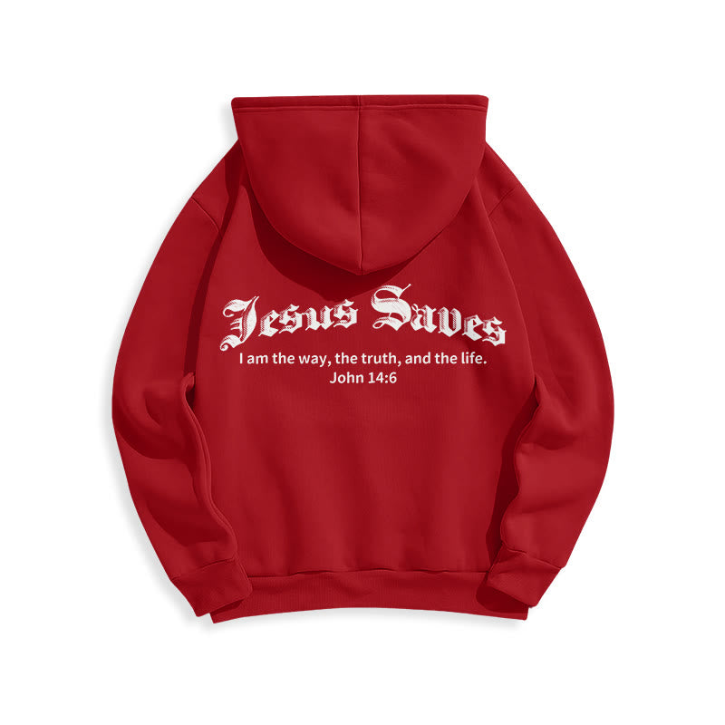 Christianartworkshop Jesus rettet Johannes 14:6 Glaubens-Fleece-gefütterter Polyester-Hoodie - image 16