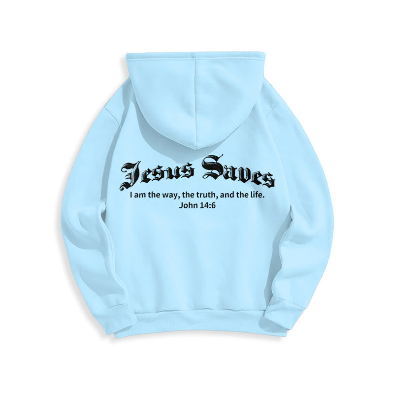 Christianartworkshop Jesus rettet Johannes 14:6 Glaubens-Fleece-gefütterter Polyester-Hoodie - image 13