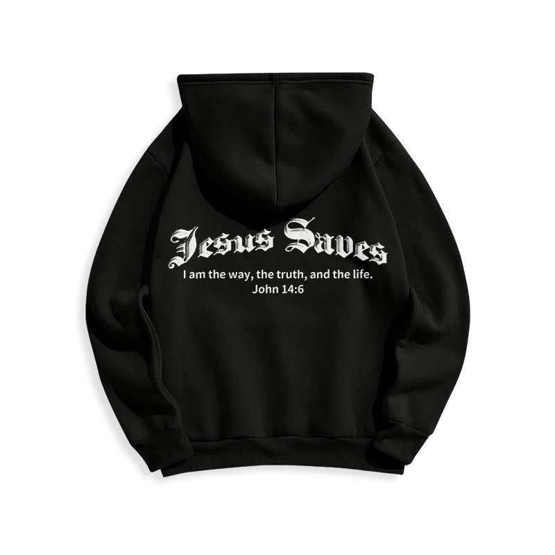Christianartworkshop Jesus rettet Johannes 14:6 Glaubens-Fleece-gefütterter Polyester-Hoodie - image 10