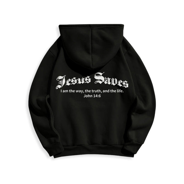 Christianartworkshop Jesus rettet Johannes 14:6 Glaubens-Fleece-gefütterter Polyester-Hoodie - image 10