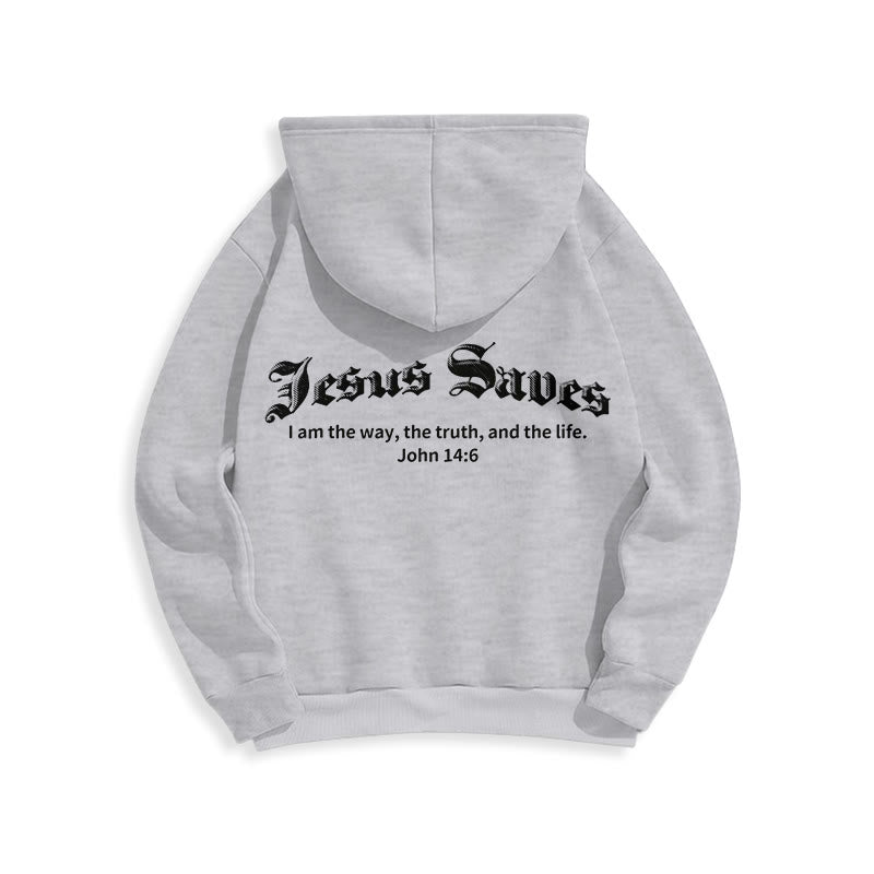 Christianartworkshop Jesus rettet Johannes 14:6 Glaubens-Fleece-gefütterter Polyester-Hoodie - image 1