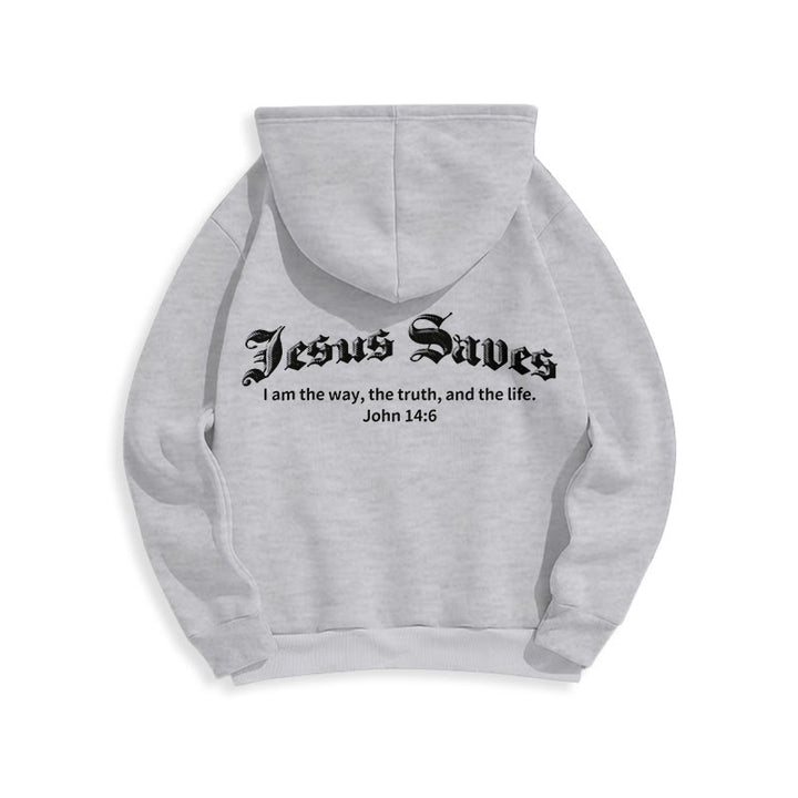 Christianartworkshop Jesus rettet Johannes 14:6 Glaubens-Fleece-gefütterter Polyester-Hoodie - image 1