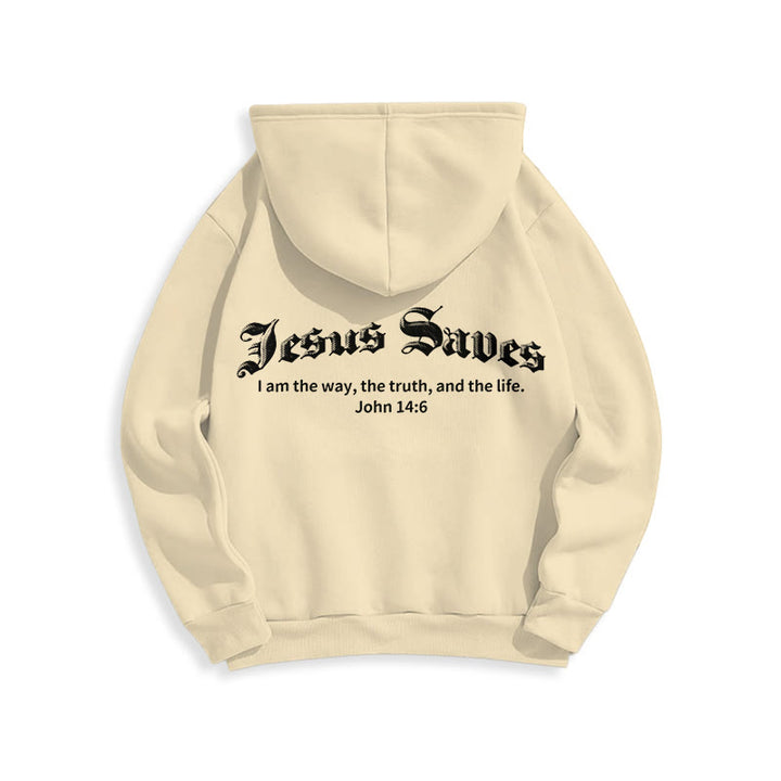 Christianartworkshop Jesus rettet Johannes 14:6 Glaubens-Fleece-gefütterter Polyester-Hoodie - image 22