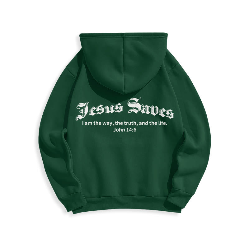 Christianartworkshop Jesus rettet Johannes 14:6 Glaubens-Fleece-gefütterter Polyester-Hoodie - image 19