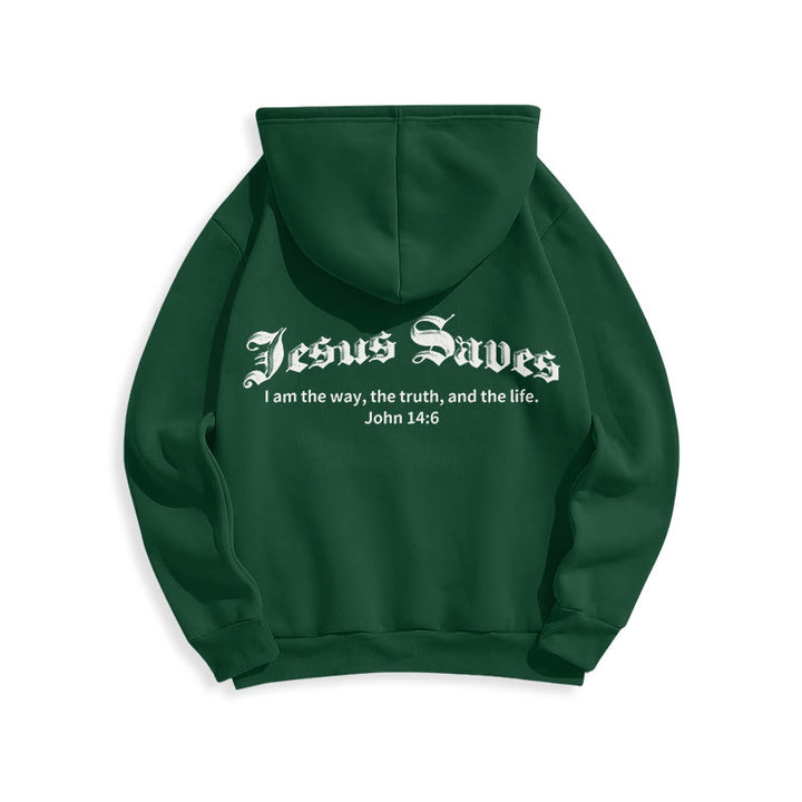 Christianartworkshop Jesus rettet Johannes 14:6 Glaubens-Fleece-gefütterter Polyester-Hoodie - image 19