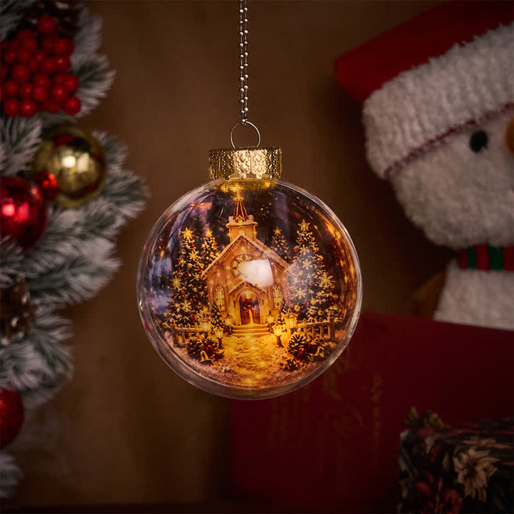 Christianartworkshop Weihnachtskugel mit mehrfarbigem, sakralem Druck: Zeichen heiligen Segens und stiller Andacht - Mit LED-Beleuchtung - Stern von Bethlehem A - image 3