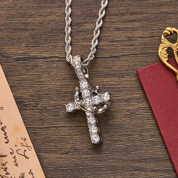 Christianartworkshop Vollständig gepflastertes, glänzendes Kreuz mit Kronenverzierung: Zauber strahlenden Himmelsglanzes - image 15