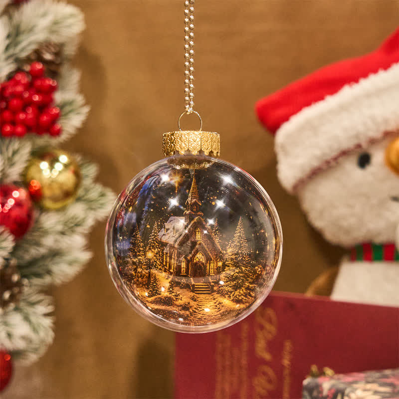 Christianartworkshop Weihnachtskugel mit mehrfarbigem, sakralem Druck: Zeichen heiligen Segens und stiller Andacht - Ohne LED-Licht - Kirche - image 20