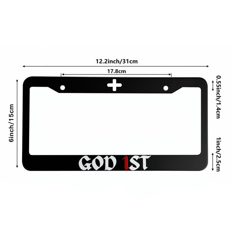 Christianartworkshop Inspirierender Auto-Rahmen aus Metall mit dem ersten Kreuz: Symbol heiliger Hingabe - image 7
