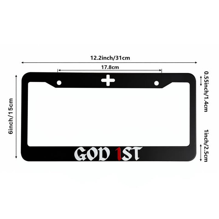 Christianartworkshop Inspirierender Auto-Rahmen aus Metall mit dem ersten Kreuz: Symbol heiliger Hingabe - image 7