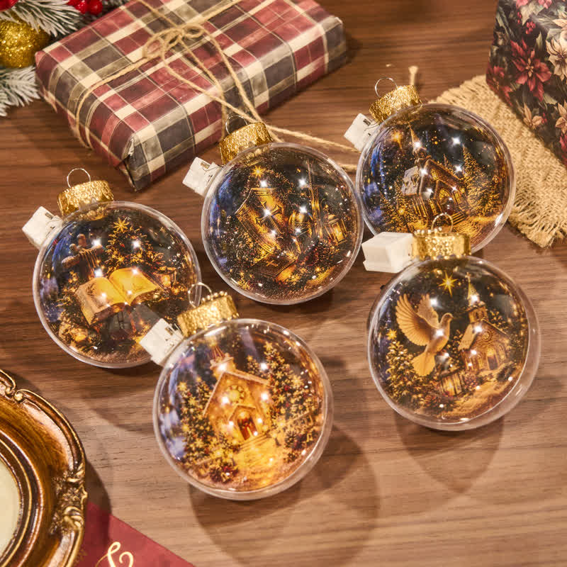 Christianartworkshop Weihnachtskugel mit mehrfarbigem, sakralem Druck: Zeichen heiligen Segens und stiller Andacht - image 1