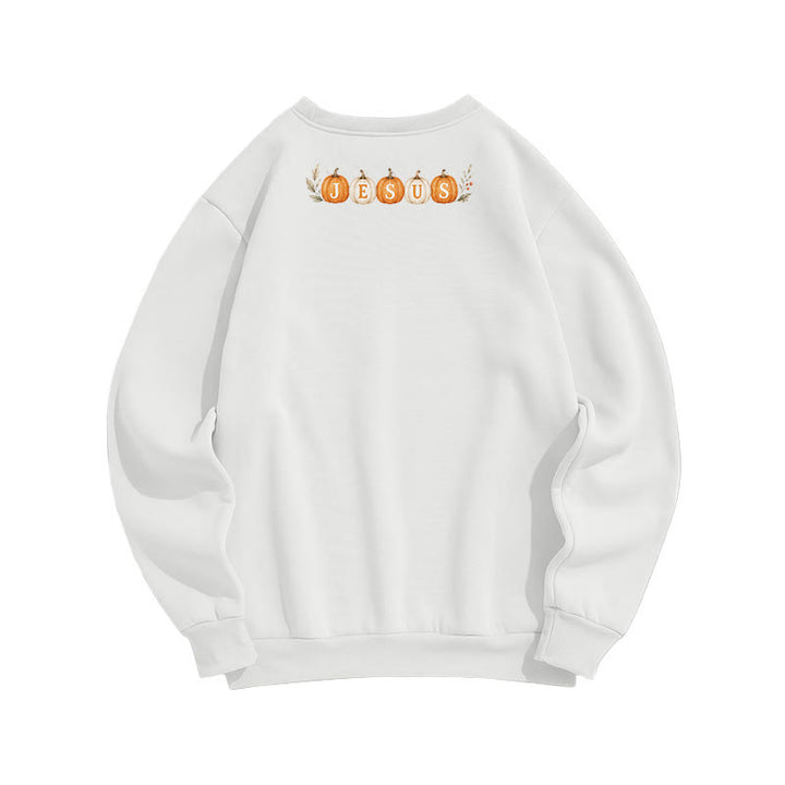 Christianartworkshop Jesus Herbst Kürbis Grafik Kuscheliges Fleece Sweatshirt - image 2