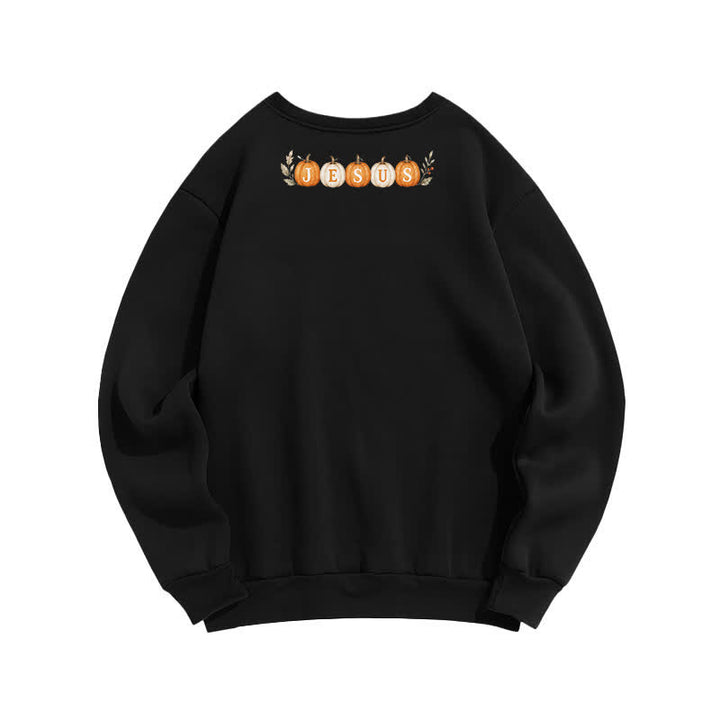 Christianartworkshop Jesus Herbst Kürbis Grafik Kuscheliges Fleece Sweatshirt - image 11