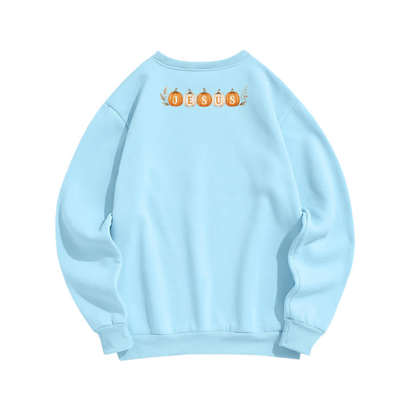 Christianartworkshop Jesus Herbst Kürbis Grafik Kuscheliges Fleece Sweatshirt - image 14