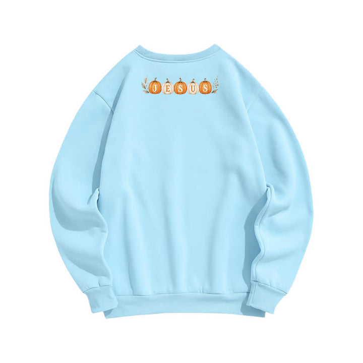 Christianartworkshop Jesus Herbst Kürbis Grafik Kuscheliges Fleece Sweatshirt - image 14