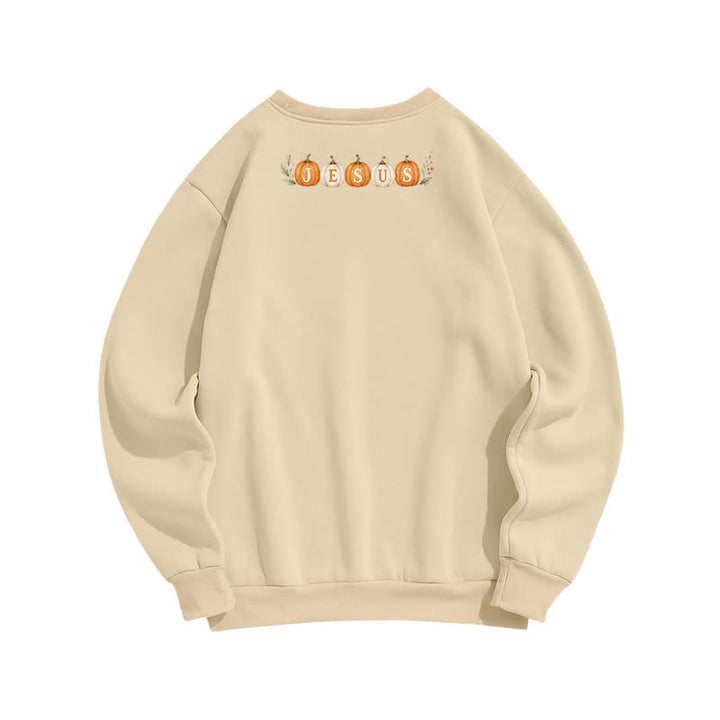 Christianartworkshop Jesus Herbst Kürbis Grafik Kuscheliges Fleece Sweatshirt - image 5