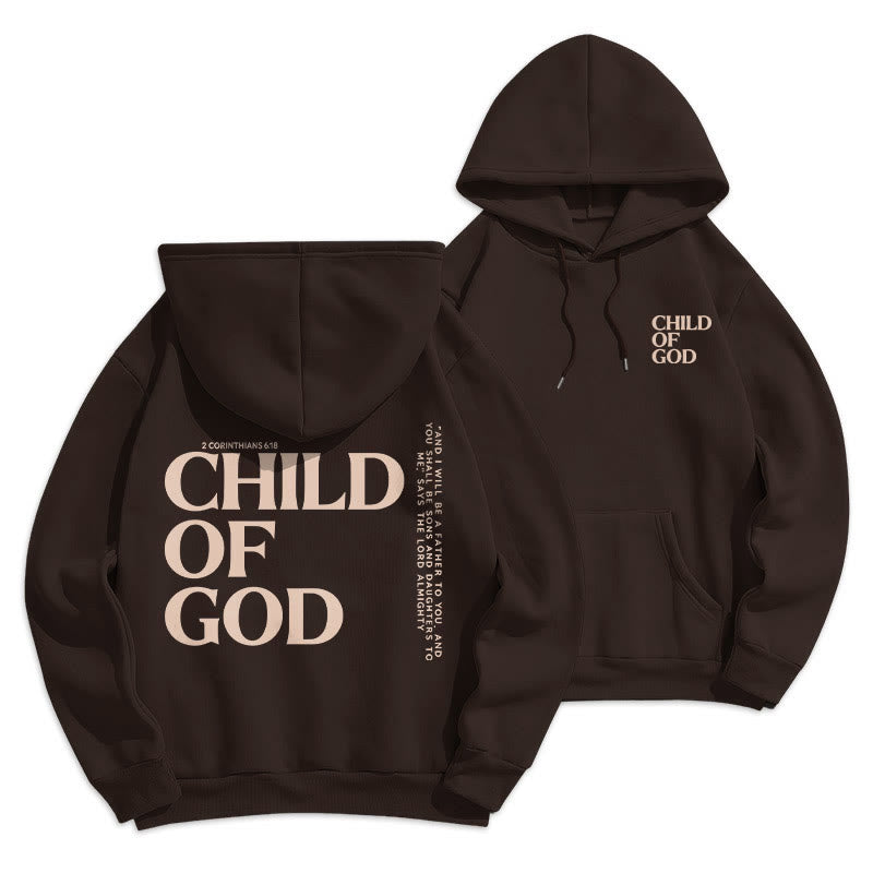 Christianartworkshop Kind Gottes Minimalistischer Statement-Pullover Fleecegefütterter Polyester-Hoodie - Braun - 2XL - image 18