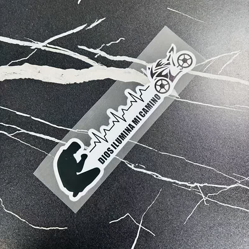 Christianartworkshop Autoaufkleber mit spanischem Segenskreuz und Herzschlagsymbol: Zeichen des sanften göttlichen Lichts - Silber - Motor - Set mit 10 Stück - image 2