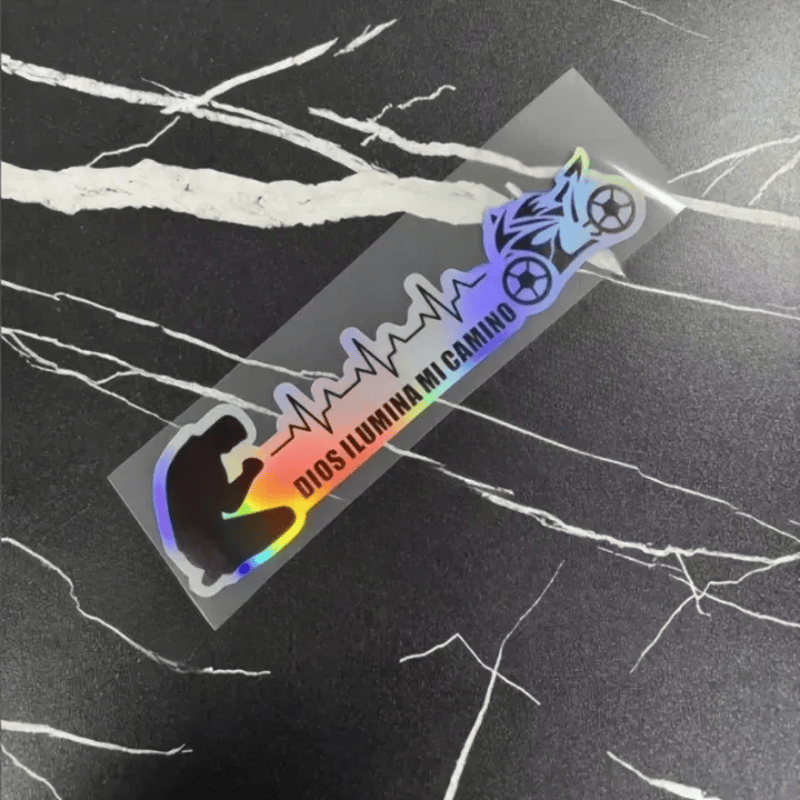 Christianartworkshop Autoaufkleber mit spanischem Segenskreuz und Herzschlagsymbol: Zeichen des sanften göttlichen Lichts - Holografisch - Motor - Set mit 10 Stück - image 8