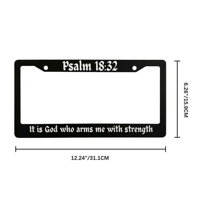 Christianartworkshop Psalm 18,32 Schriftstelle Metallrahmen eines Autos: Symbol der beständigen himmlischen Stärke - image 6