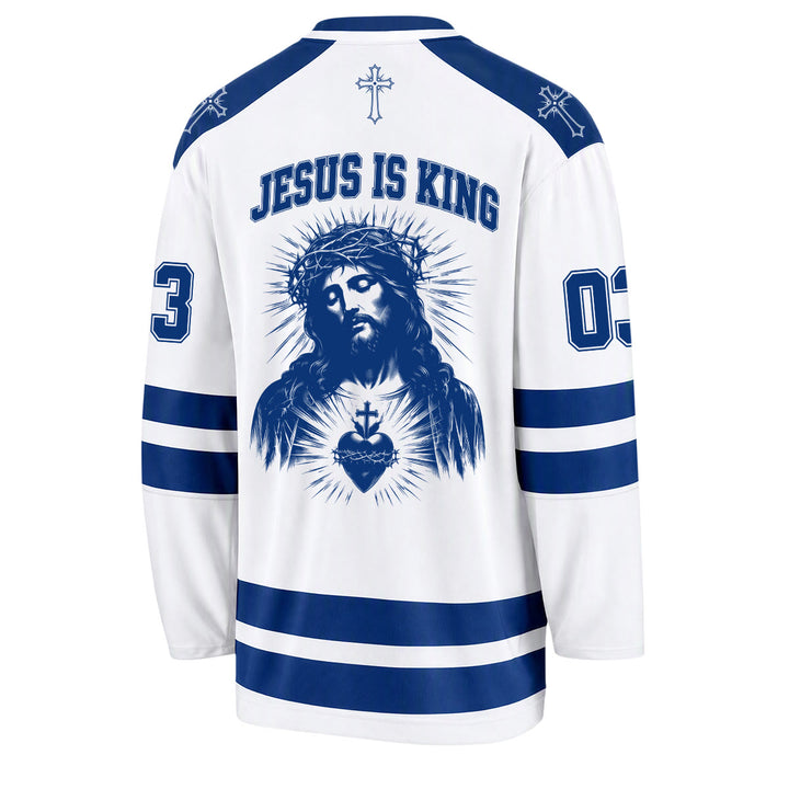 Christianartworkshop Child Of God Jesus Is King Langarm-Hockeytrikot - image 6